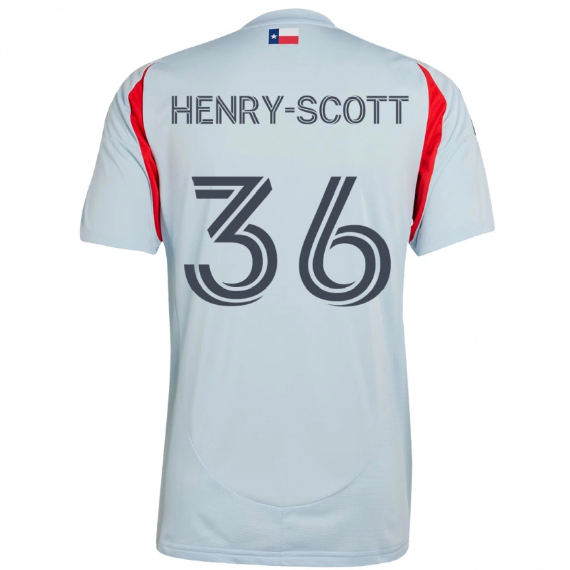 Danxen Enfant Maillot Malik Henry-Scott #36 Rouge Bleu Marine Tenues Extérieur 2025/26 T-Shirt