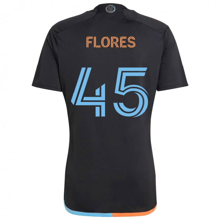 Danxen Enfant Maillot Brian Flores #45 Noir Bleu Orange Tenues Extérieur 2025/26 T-Shirt