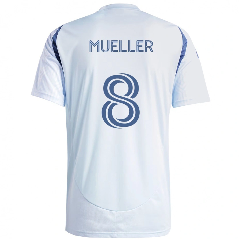 Danxen Enfant Maillot Chris Mueller #8 Rouge Blanc Tenues Extérieur 2025/26 T-Shirt