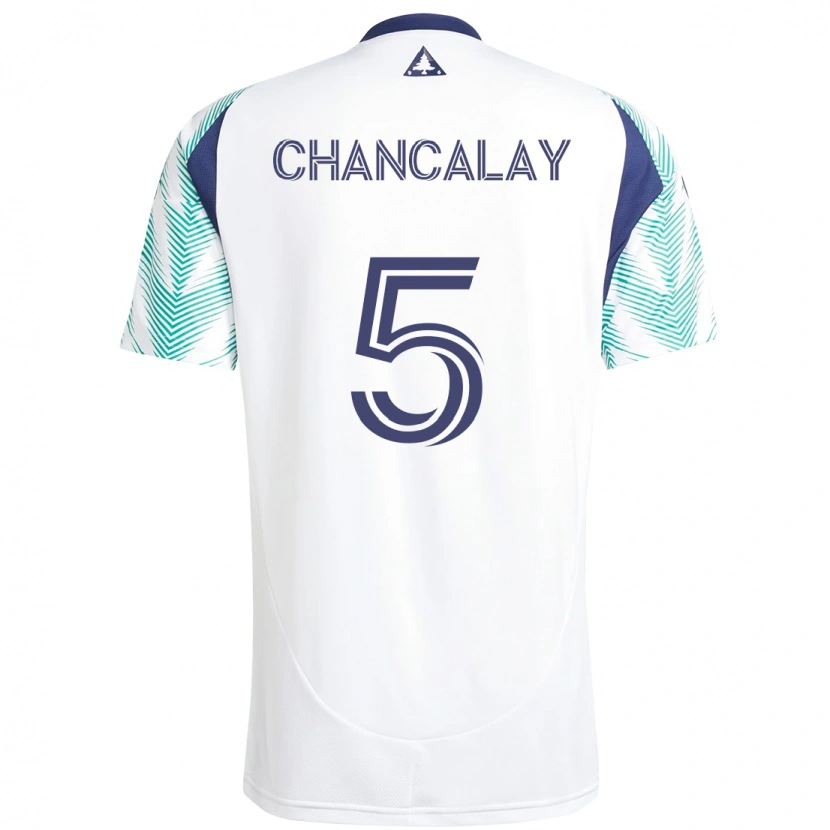 Danxen Enfant Maillot Tomás Chancalay #5 Blanc Bleu Tenues Extérieur 2025/26 T-Shirt
