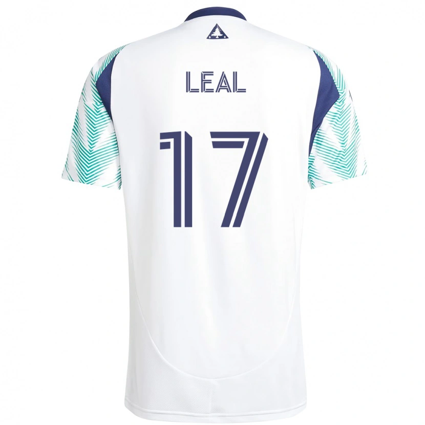 Danxen Enfant Maillot Patrick Leal #17 Blanc Bleu Tenues Extérieur 2025/26 T-Shirt