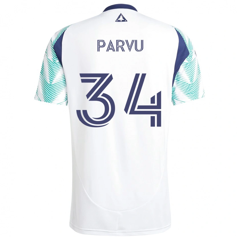 Danxen Enfant Maillot Alexandru Parvu #34 Bleu Rouge Tenues Extérieur 2025/26 T-Shirt