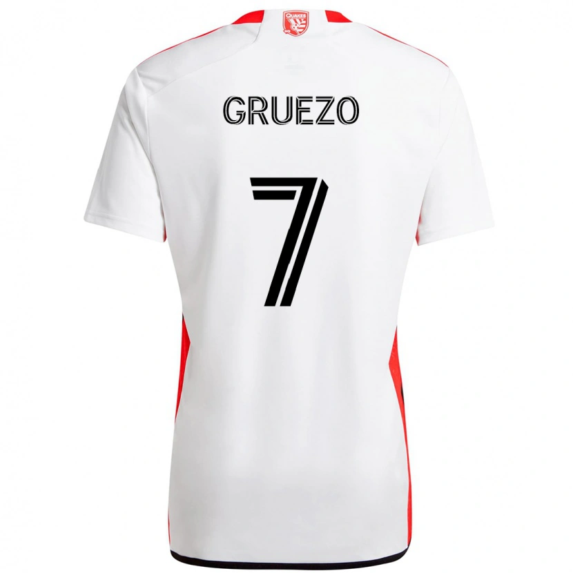 Danxen Enfant Maillot Carlos Gruezo #7 Noir Bleu Foncé Tenues Extérieur 2025/26 T-Shirt
