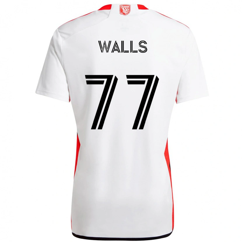 Danxen Enfant Maillot Casey Walls #77 Blanc Rouge Tenues Extérieur 2025/26 T-Shirt