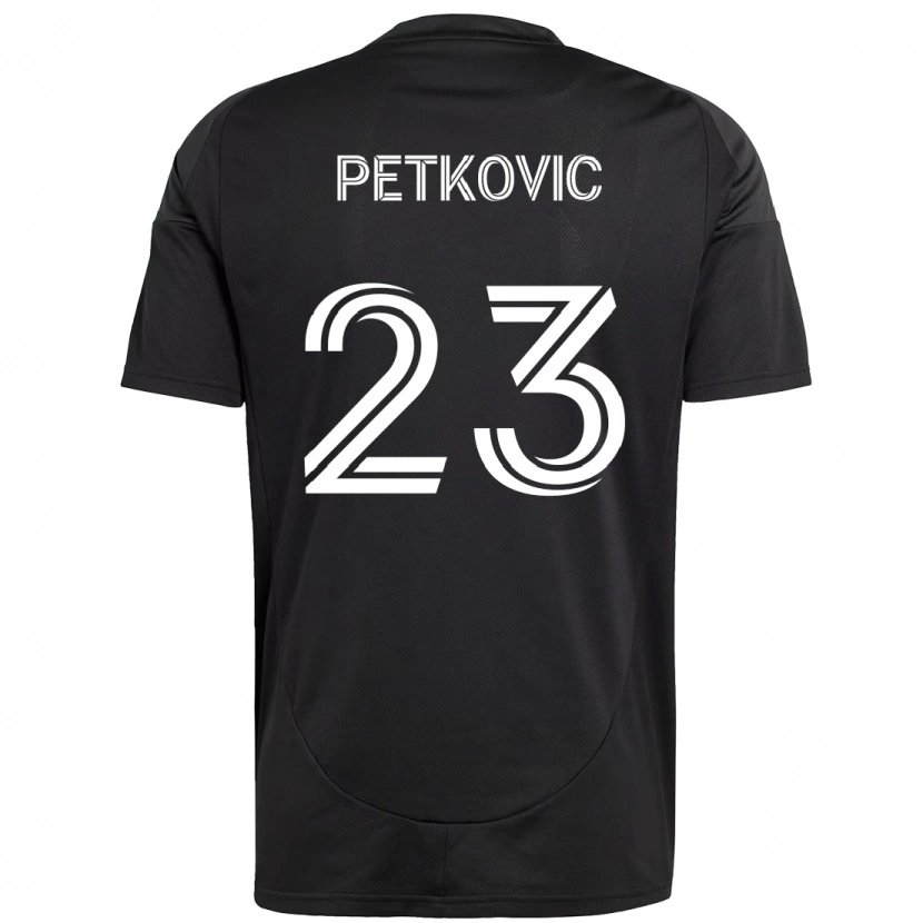 Danxen Enfant Maillot Nikola Petkovic #23 Noir Blanc Tenues Extérieur 2025/26 T-Shirt