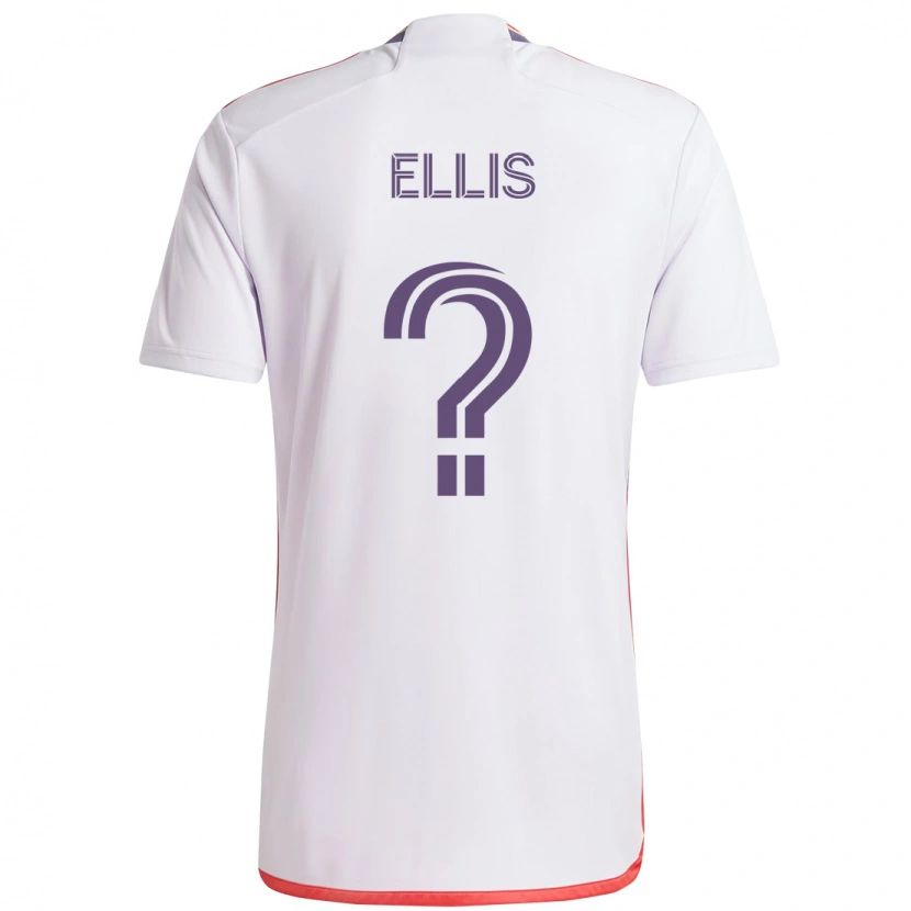 Danxen Enfant Maillot Justin Ellis #0 Blanc Violet Tenues Extérieur 2025/26 T-Shirt
