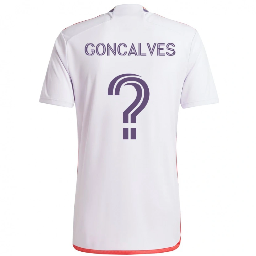 Danxen Enfant Maillot Bernardo Goncalves #0 Blanc Violet Tenues Extérieur 2025/26 T-Shirt