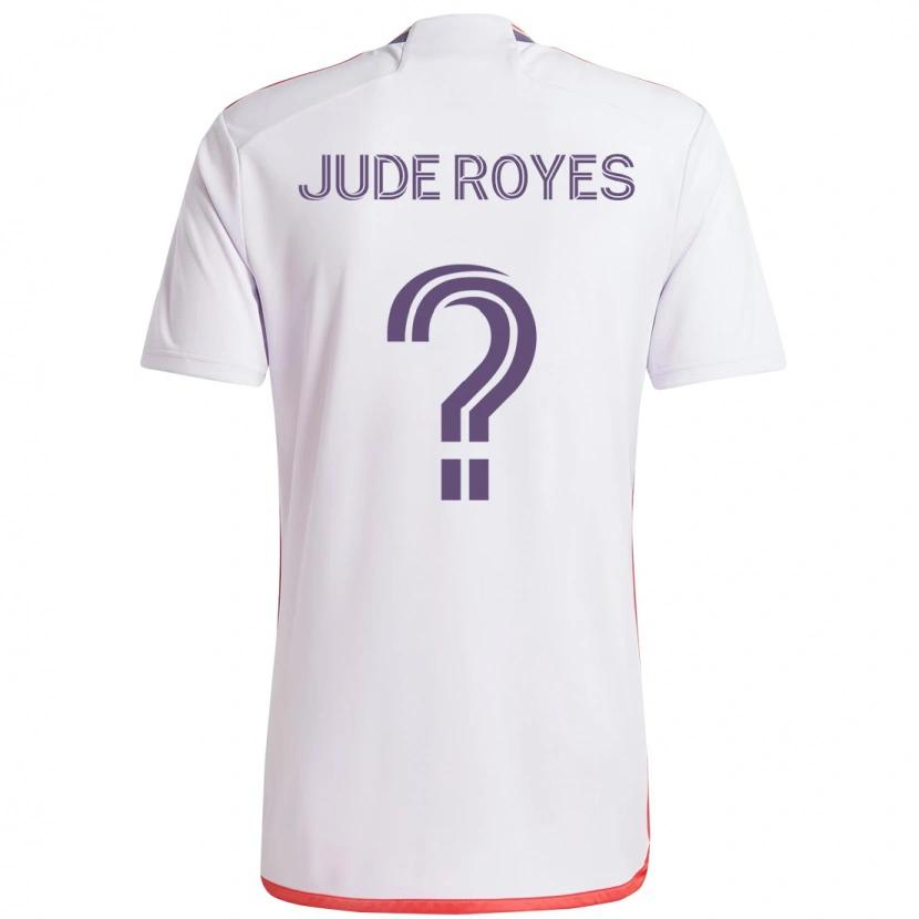 Danxen Enfant Maillot Jude Royes #0 Blanc Violet Tenues Extérieur 2025/26 T-Shirt
