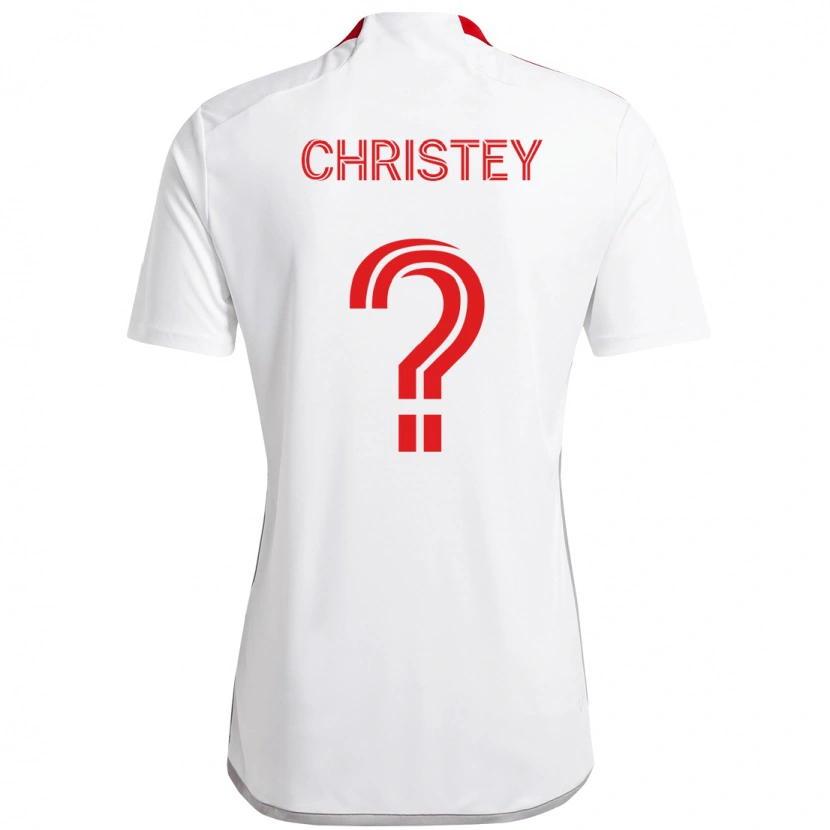 Danxen Enfant Maillot Quentin Christey #0 Rouge Blanc Tenues Extérieur 2025/26 T-Shirt