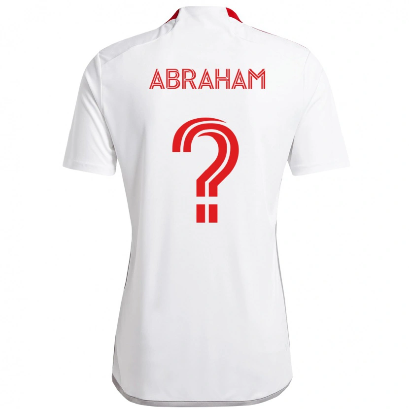 Danxen Enfant Maillot Nathaniel Abraham #0 Rouge Blanc Tenues Extérieur 2025/26 T-Shirt
