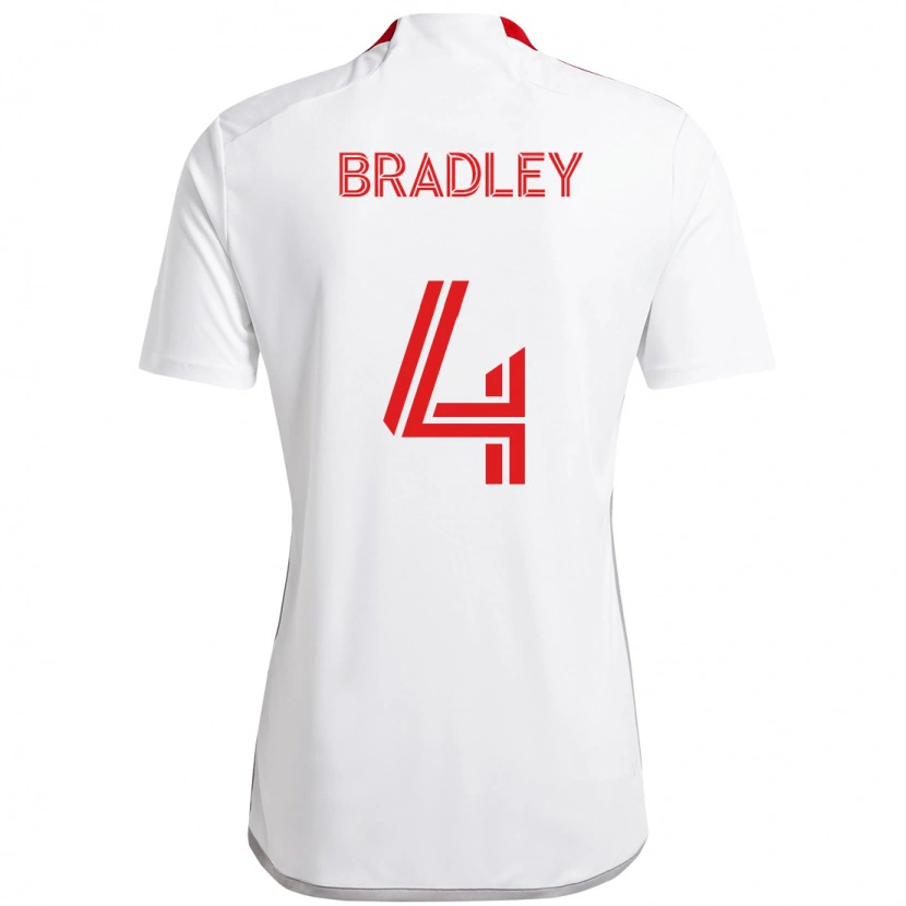 Danxen Enfant Maillot Michael Bradley #4 Rouge Blanc Tenues Extérieur 2025/26 T-Shirt