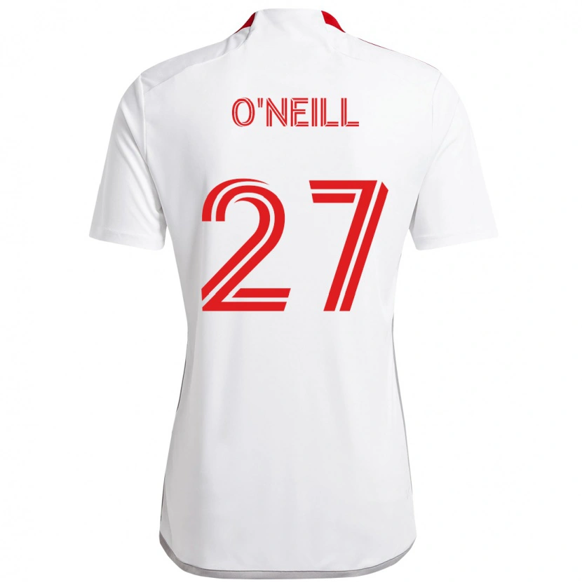 Danxen Enfant Maillot Shane O'neill #27 Rouge Blanc Tenues Extérieur 2025/26 T-Shirt
