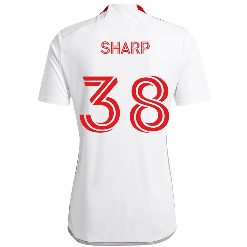 Danxen Enfant Maillot Charlie Sharp #38 Rouge Blanc Tenues Extérieur 2025/26 T-Shirt