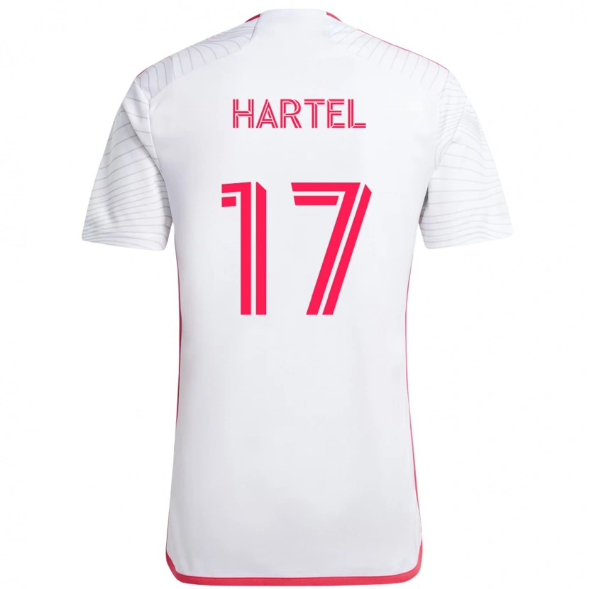 Danxen Enfant Maillot Marcel Hartel #17 Blanc Magenta Tenues Extérieur 2025/26 T-Shirt