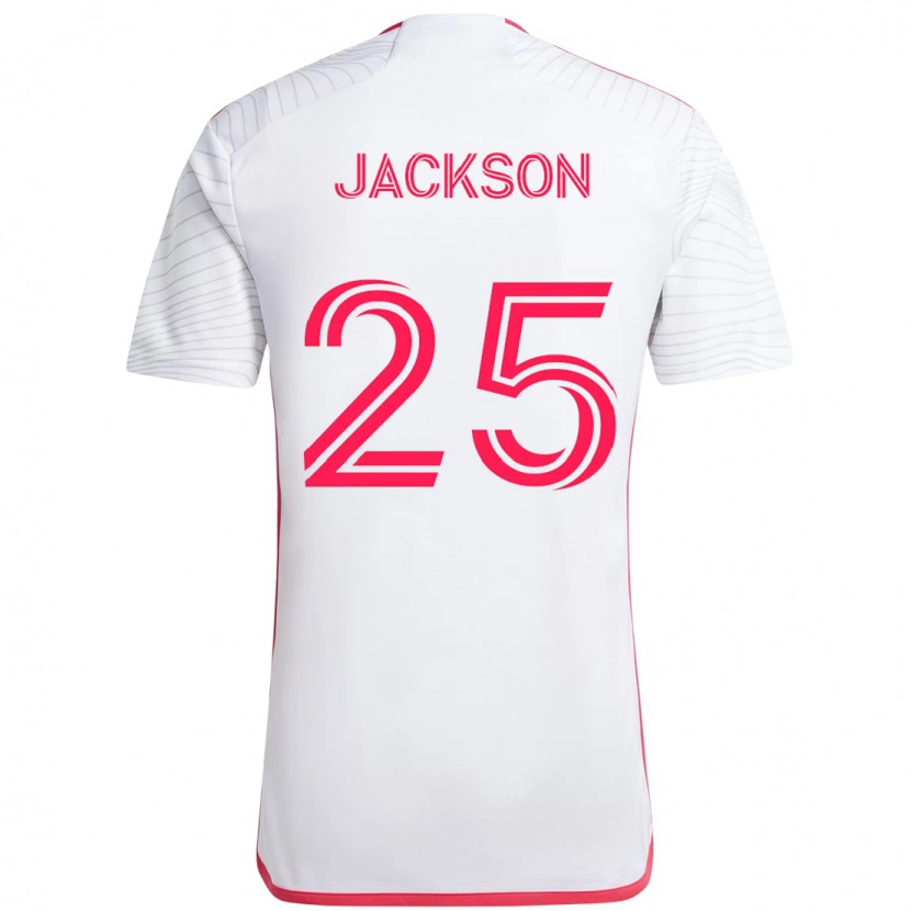 Danxen Enfant Maillot Aziel Jackson #25 Blanc Magenta Tenues Extérieur 2025/26 T-Shirt