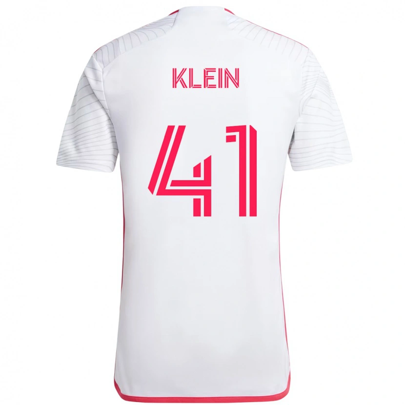 Danxen Enfant Maillot Johnny Klein #41 Blanc Magenta Tenues Extérieur 2025/26 T-Shirt