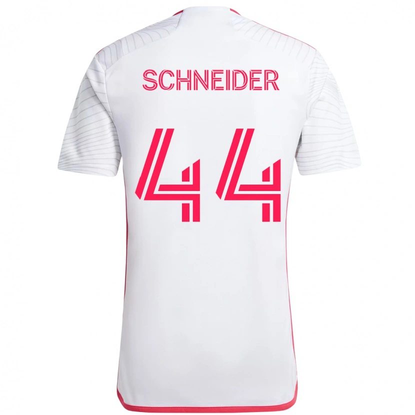 Danxen Enfant Maillot Max Schneider #44 Blanc Magenta Tenues Extérieur 2025/26 T-Shirt