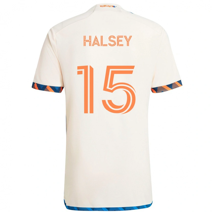 Danxen Enfant Maillot Bret Halsey #15 Bleu Foncé Orange Tenues Extérieur 2025/26 T-Shirt