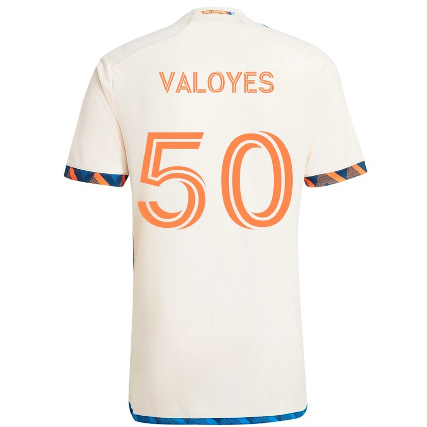 Danxen Enfant Maillot Yeiner Valoyes #50 Bleu Foncé Orange Tenues Extérieur 2025/26 T-Shirt