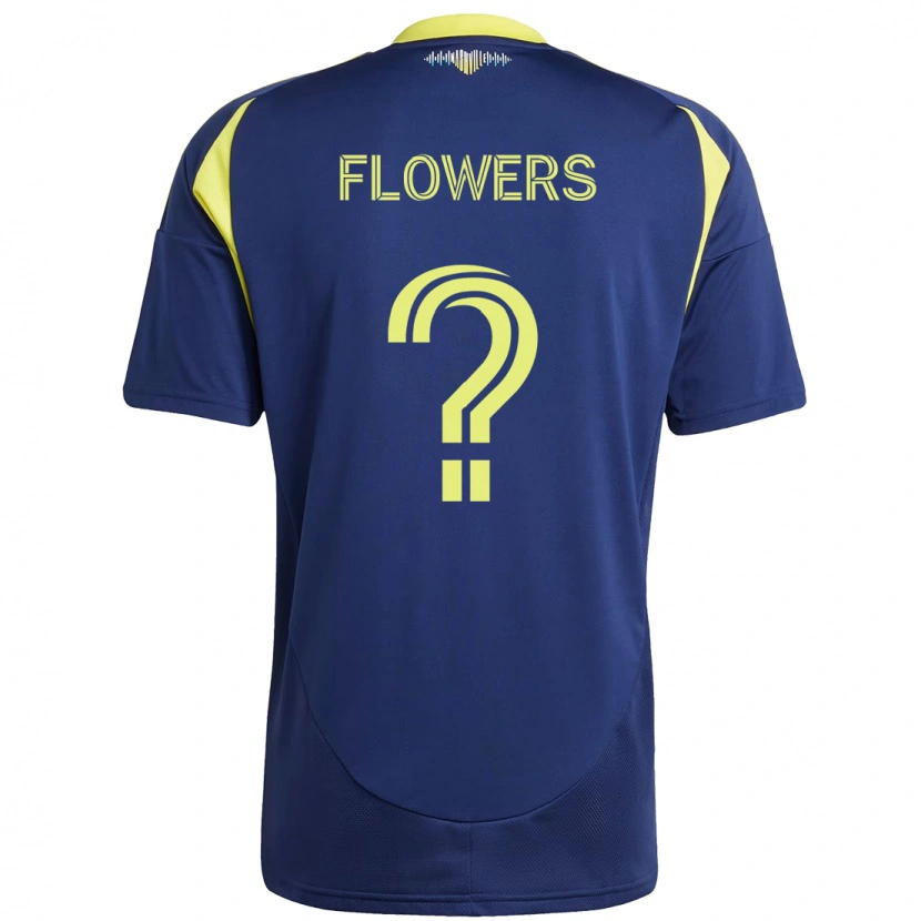 Danxen Enfant Maillot Ashton Flowers #0 Bleu Marine Jaune Tenues Extérieur 2025/26 T-Shirt