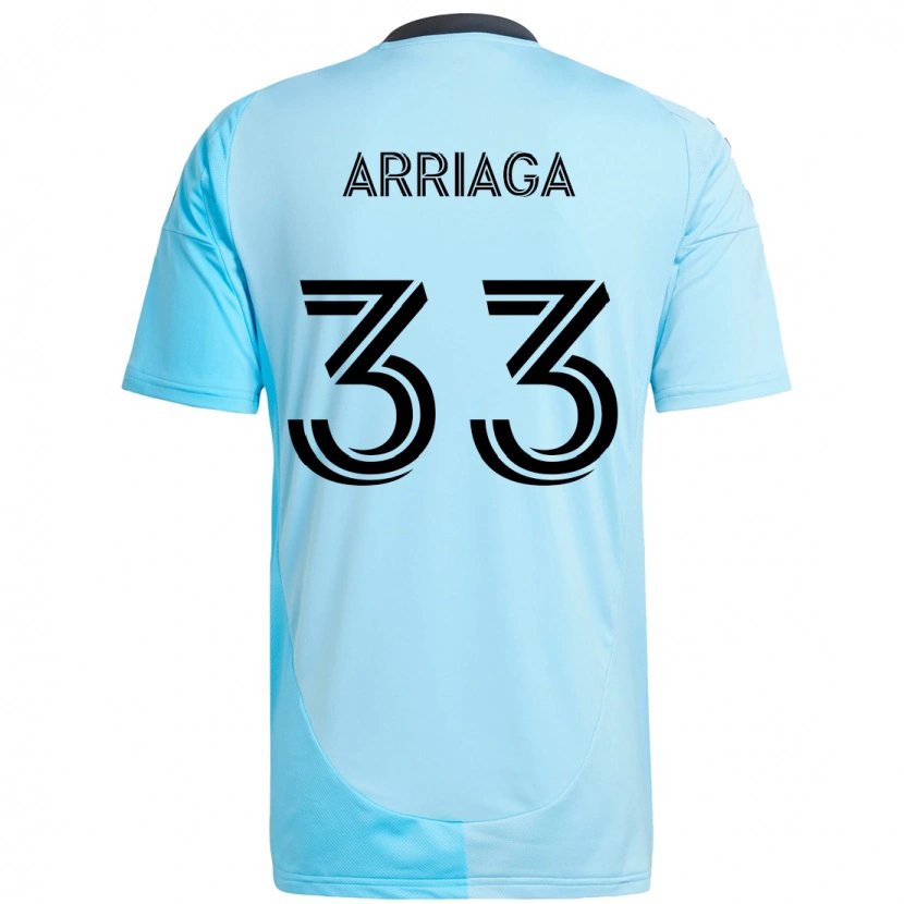 Danxen Enfant Maillot Kervin Arriaga #33 Bleu Ciel Tenues Extérieur 2025/26 T-Shirt