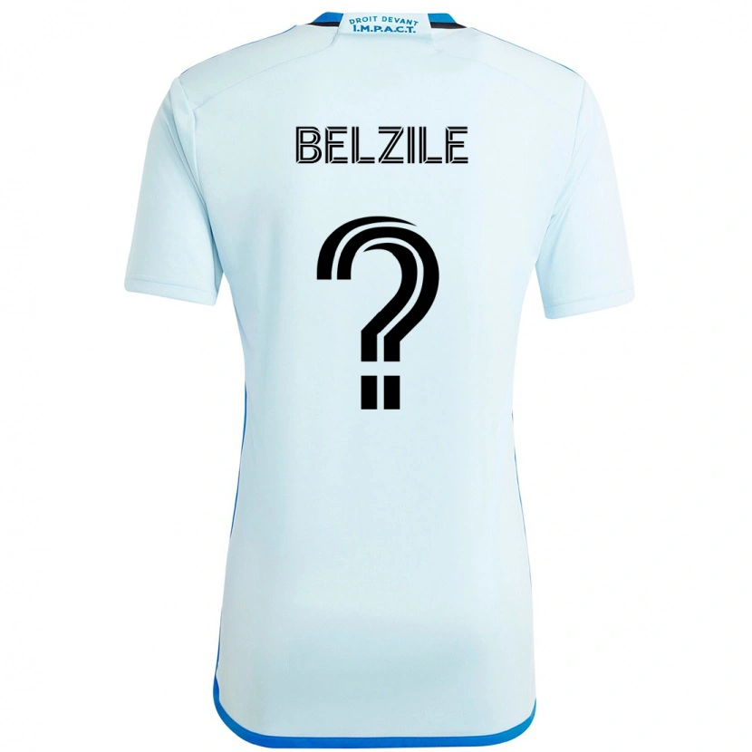Danxen Enfant Maillot Jean-Christophe Belzile #0 Bleu Ciel Bleu Foncé Tenues Extérieur 2025/26 T-Shirt