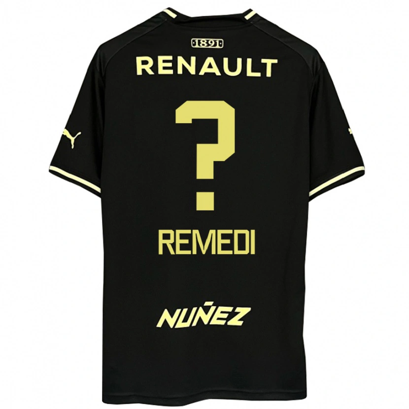 Danxen Enfant Maillot Eric Remedi #0 Jaune Noir Tenues Extérieur 2025/26 T-Shirt