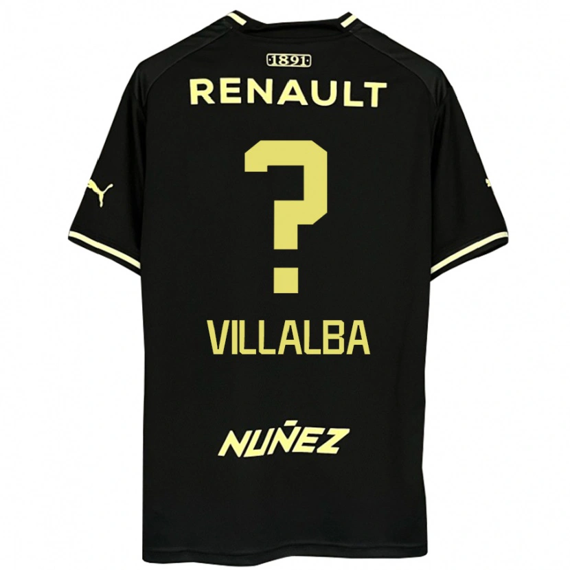 Danxen Enfant Maillot Héctor Villalba #0 Noir Jaune Tenues Extérieur 2025/26 T-Shirt