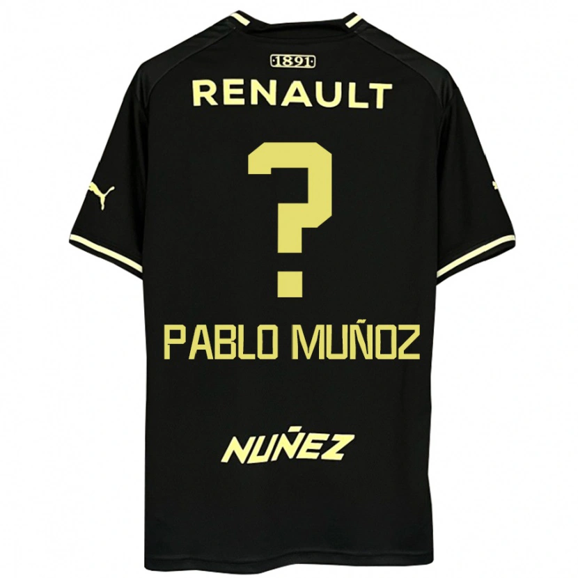 Danxen Enfant Maillot Juan Pablo Muñoz #0 Noir Jaune Tenues Extérieur 2025/26 T-Shirt