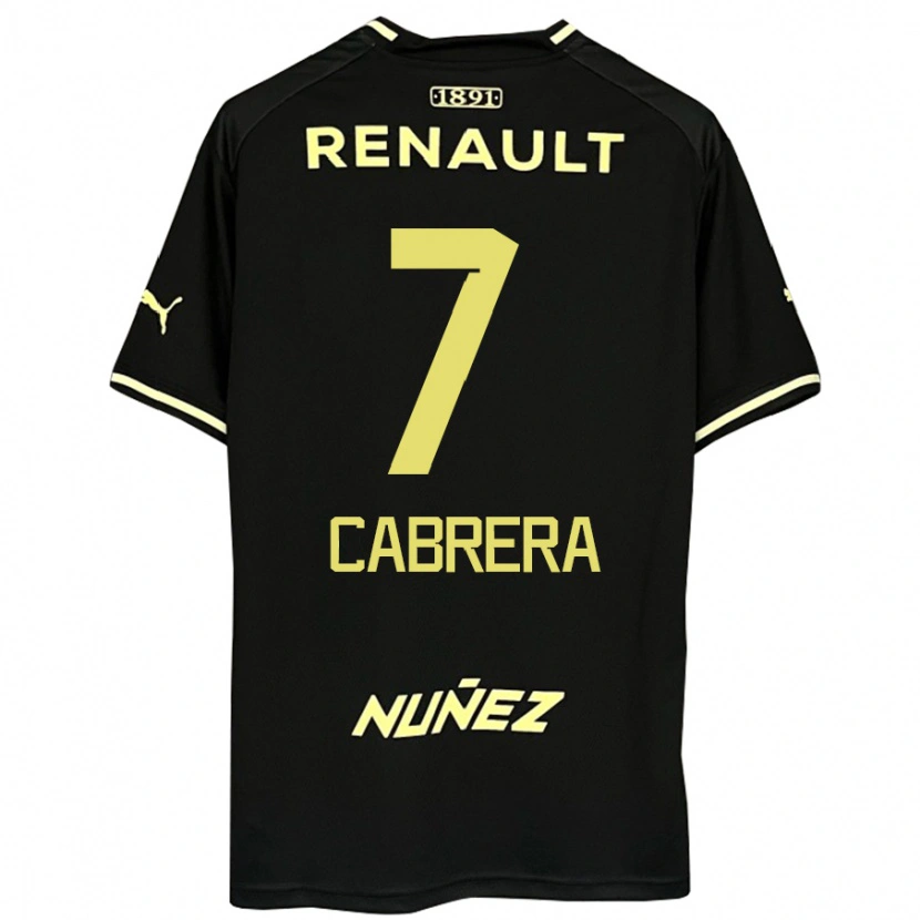 Danxen Enfant Maillot Javier Cabrera #7 Jaune Noir Tenues Extérieur 2025/26 T-Shirt