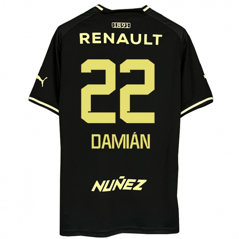 Danxen Enfant Maillot Damián Suárez #22 Noir Jaune Tenues Extérieur 2025/26 T-Shirt