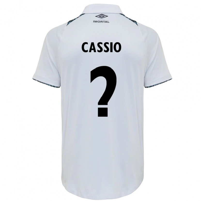 Danxen Enfant Maillot Cássio Acosta #0 Blanc Bleu Tenues Extérieur 2025/26 T-Shirt