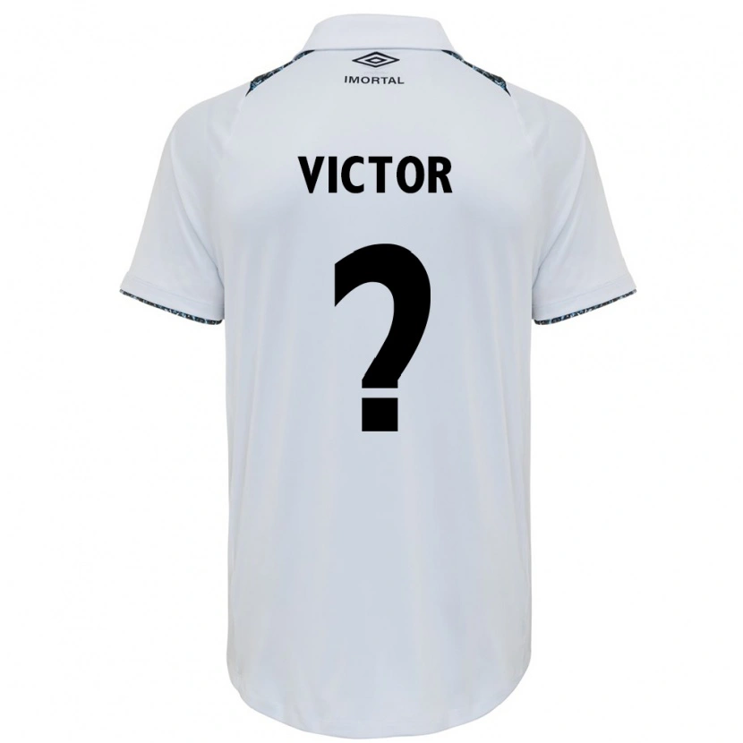 Danxen Enfant Maillot João Victor #0 Blanc Bleu Tenues Extérieur 2025/26 T-Shirt
