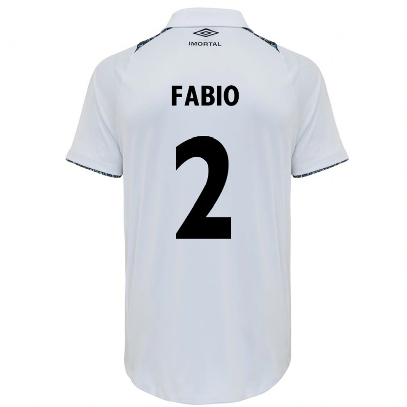 Danxen Enfant Maillot Fábio #2 Blanc Bleu Tenues Extérieur 2025/26 T-Shirt