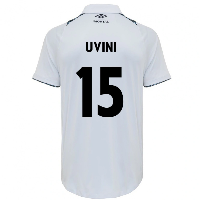 Danxen Enfant Maillot Bruno Uvini #15 Blanc Bleu Tenues Extérieur 2025/26 T-Shirt