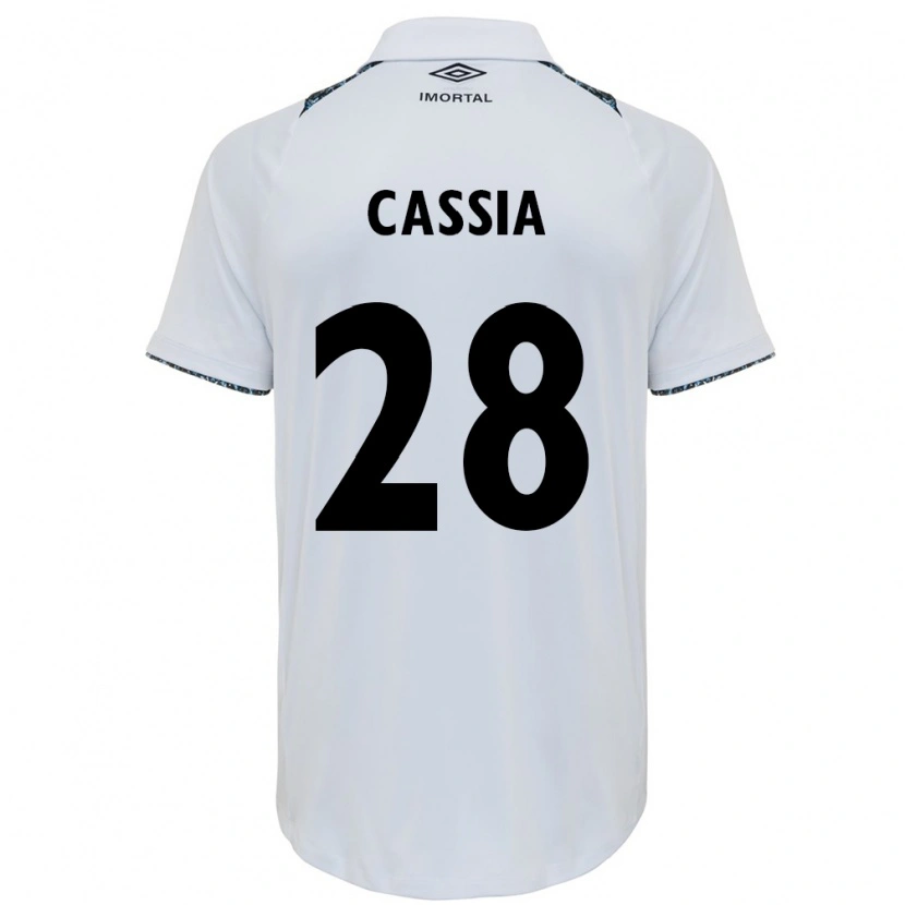 Danxen Enfant Maillot Cássia #28 Blanc Bleu Tenues Extérieur 2025/26 T-Shirt