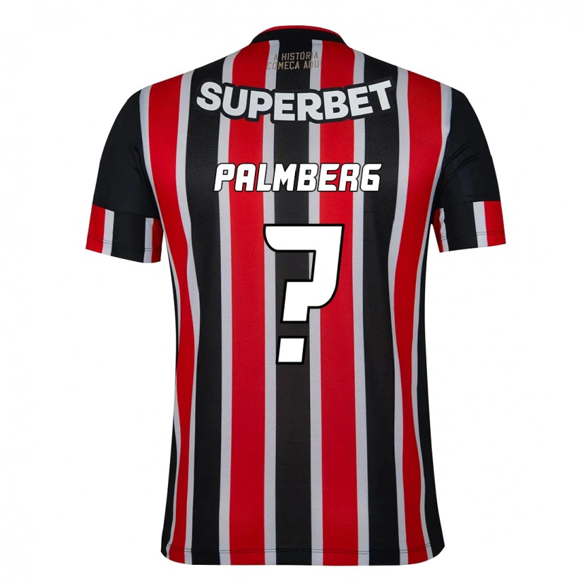 Danxen Enfant Maillot Palmberg #0 Noir Rouge Tenues Extérieur 2025/26 T-Shirt