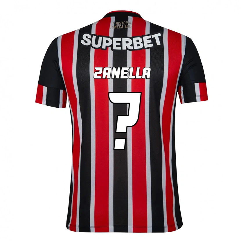 Danxen Enfant Maillot Matheus Zanella #0 Noir Rouge Tenues Extérieur 2025/26 T-Shirt