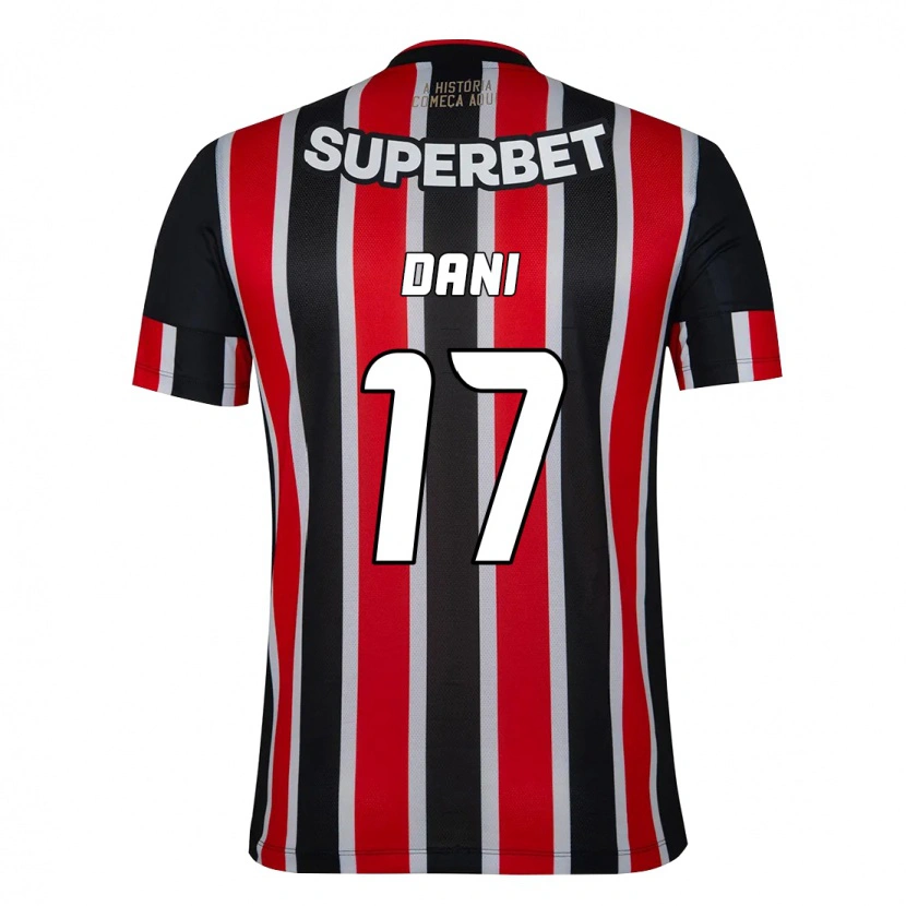 Danxen Enfant Maillot Dani #17 Noir Rouge Tenues Extérieur 2025/26 T-Shirt