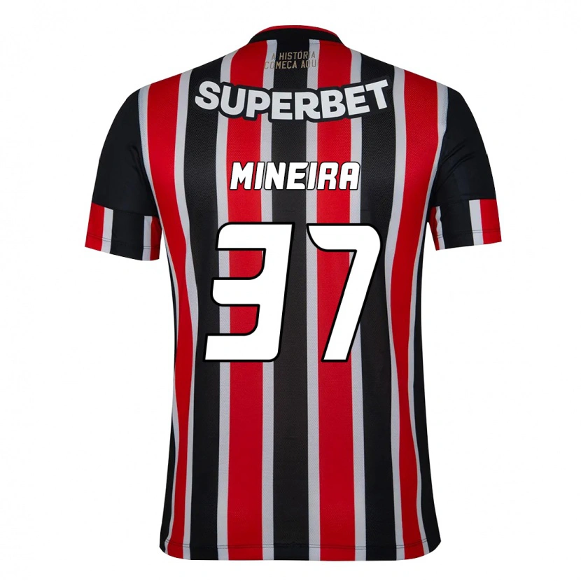 Danxen Enfant Maillot Rafa Mineira #37 Noir Rouge Tenues Extérieur 2025/26 T-Shirt