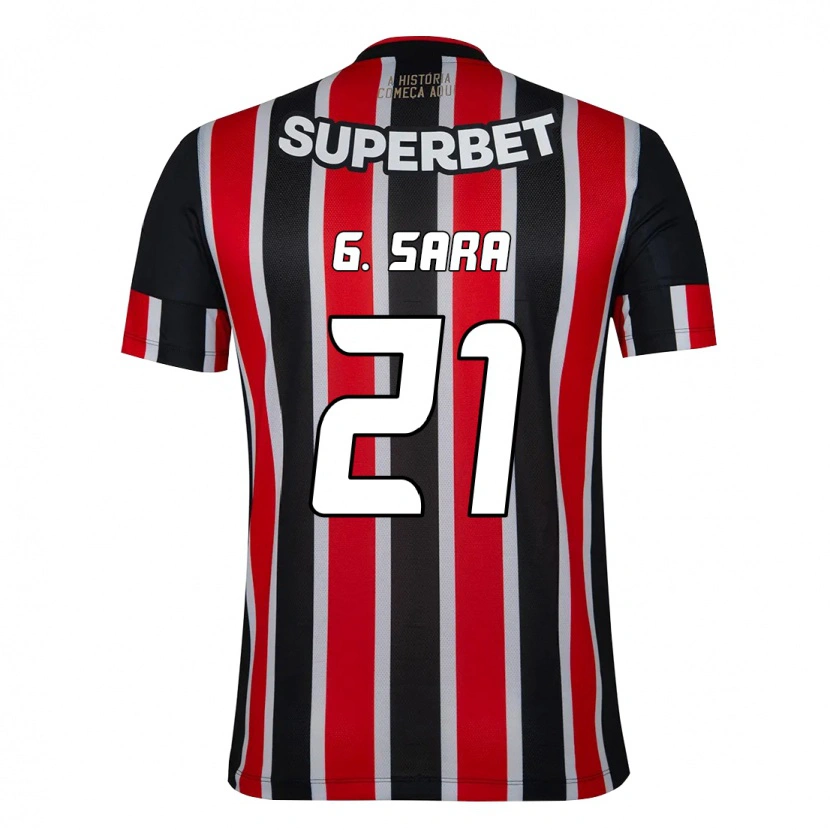 Danxen Enfant Maillot Gabriel Sara #21 Noir Rouge Tenues Extérieur 2025/26 T-Shirt