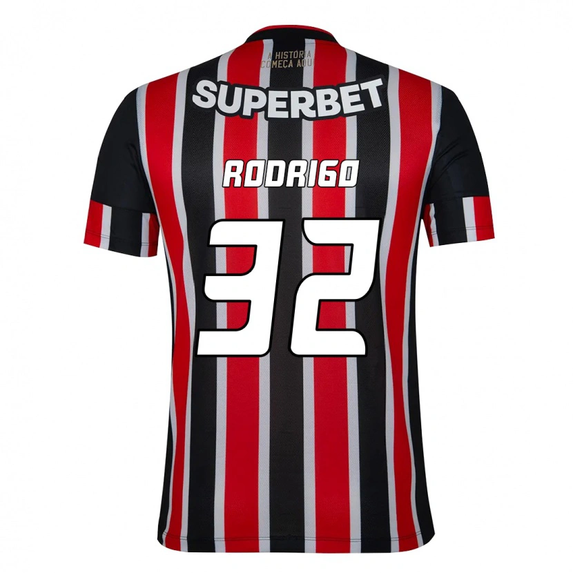 Danxen Enfant Maillot Rodrigo #32 Noir Rouge Tenues Extérieur 2025/26 T-Shirt