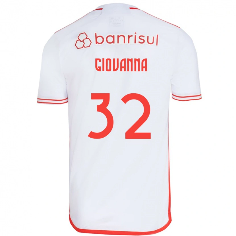 Danxen Enfant Maillot Giulia Giovanna #32 Blanc Rouge Tenues Extérieur 2025/26 T-Shirt