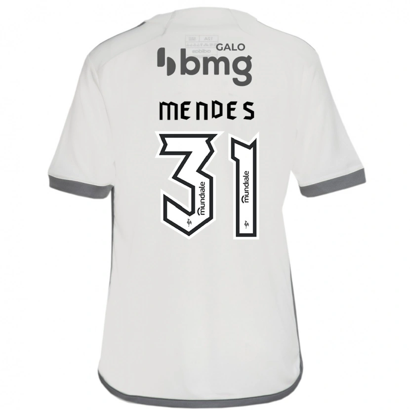 Danxen Enfant Maillot Matheus Mendes #31 Blanc Cassé Tenues Extérieur 2025/26 T-Shirt
