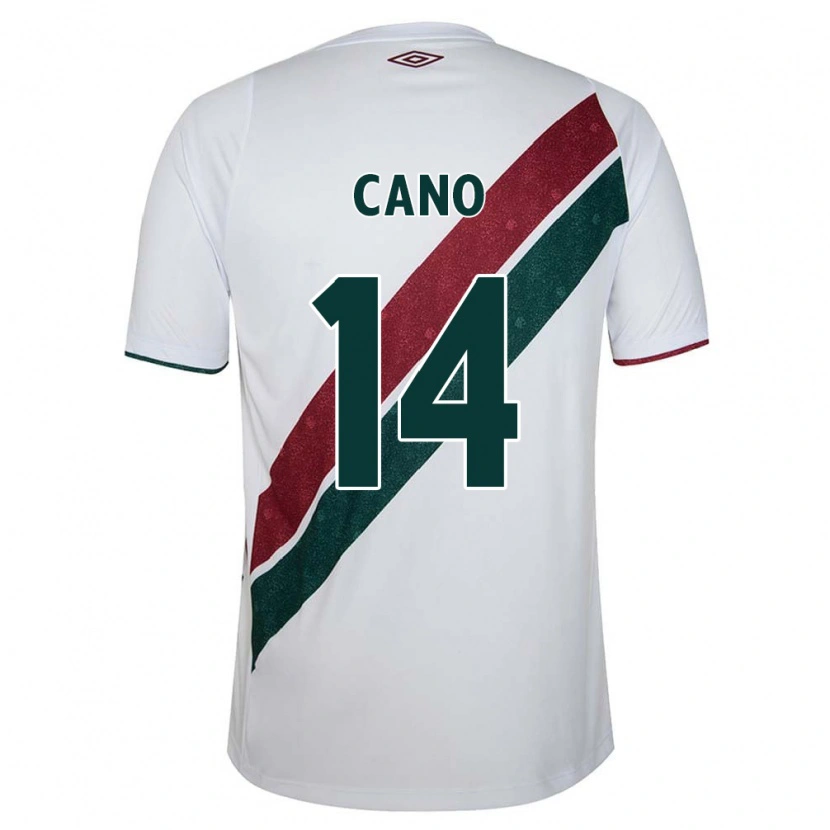Danxen Enfant Maillot Germán Cano #14 Vert Bordeaux Blanc Tenues Extérieur 2025/26 T-Shirt