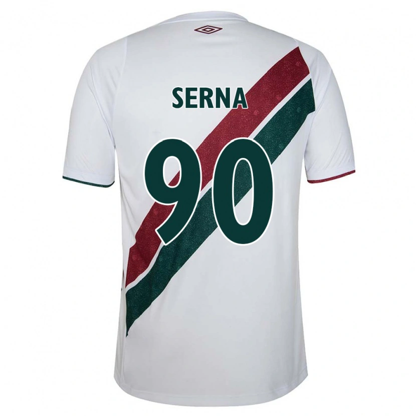 Danxen Enfant Maillot Kevin Serna #90 Vert Bordeaux Blanc Tenues Extérieur 2025/26 T-Shirt
