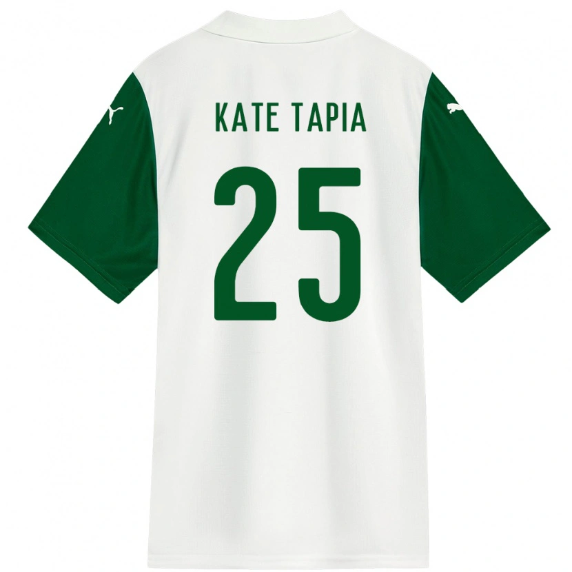Danxen Enfant Maillot Kate Tapia #25 Blanc Vert Tenues Extérieur 2025/26 T-Shirt