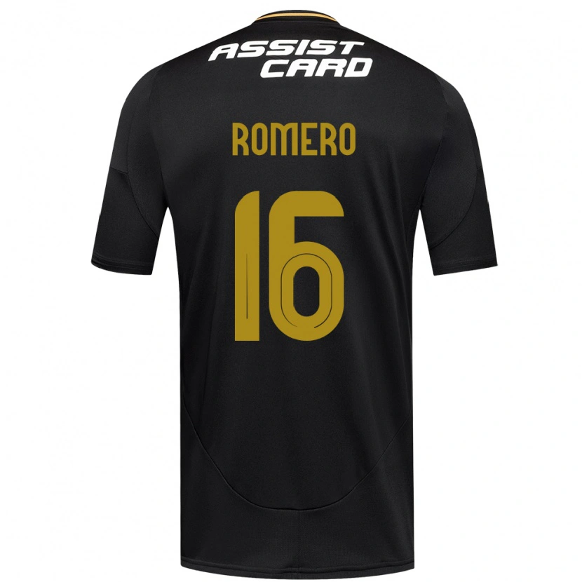 Danxen Enfant Maillot Evanz Romero #16 Noir Blanc Jaune Tenues Extérieur 2025/26 T-Shirt