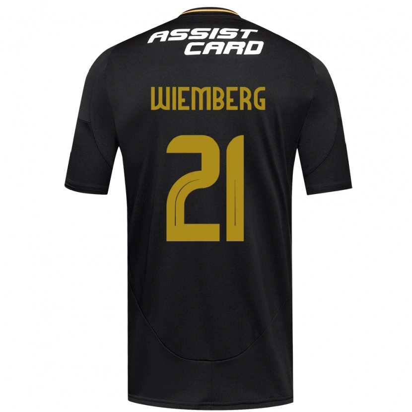 Danxen Enfant Maillot Erick Wiemberg #21 Noir Blanc Jaune Tenues Extérieur 2025/26 T-Shirt