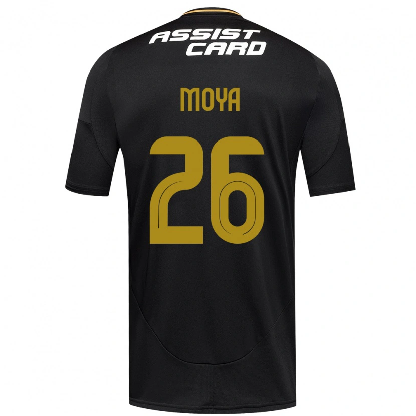 Danxen Enfant Maillot Matías Moya #26 Noir Blanc Tenues Extérieur 2025/26 T-Shirt